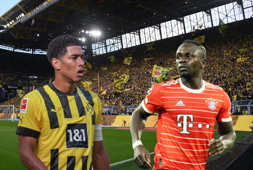 Zwei der Protagonisten vom Duell am Samstagabend: Dortmunds Jude Bellingham und Bayerns Sadio Mané.