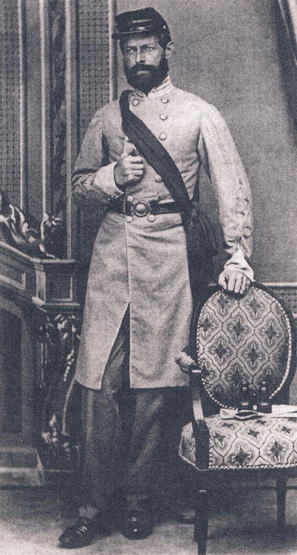 Porträt des Captain Henry Wirz in der Uniform der Konföderierten Armee.