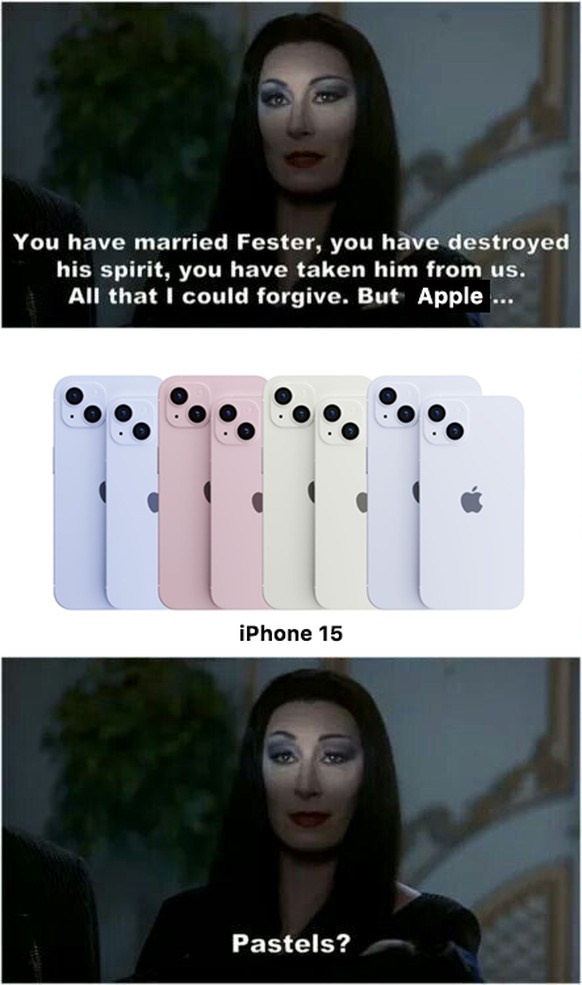 Meme zur Apple-Keynote und dem von Android-Usern belächelten iPhone 15.