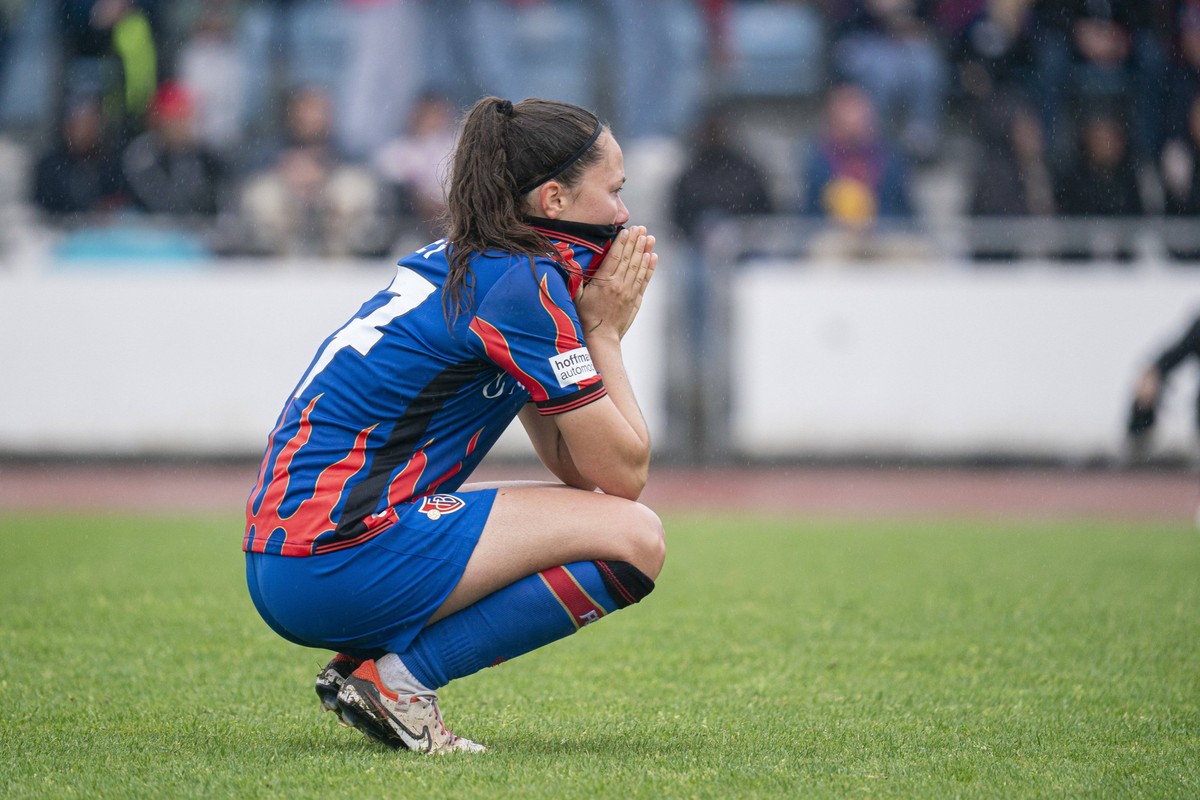Basel, Switzerland, May 4th 2025 Marion Rey 17 FC Basel after the AXA Womens Super League game between FC Basel 1893 Frauen and Grasshopper Club Zurich Women at St. Jakob Athletics Stadium, Switzerlan ...