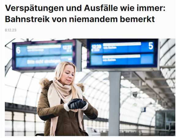 To the strike.  The postilion meme Deutsche Bahn