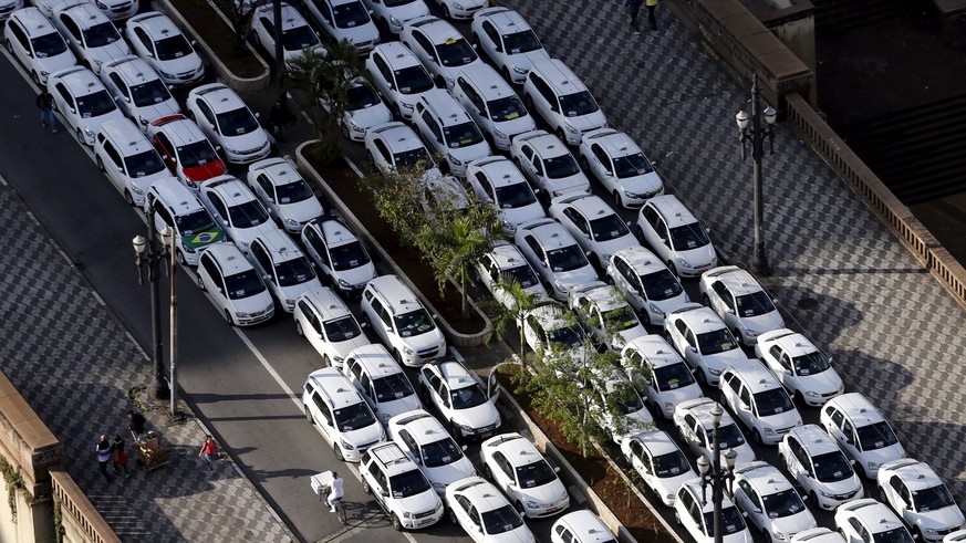 Im September 2015 streikten die Taxifahrer&nbsp;in São Paulo wegen Uber.