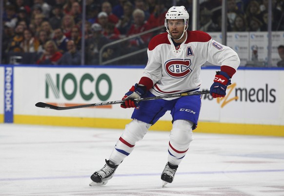 Montreal Canadiens Shea Weber (6) skates during the first period of an NHL hockey game against the Buffalo Sabres, Thursday, Oct. 13, 2016, in Buffalo, New York. (AP Photo/Jeffrey T. Barnes)