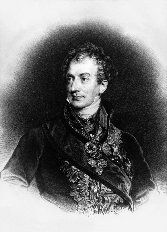 Portrait von Klemens Wenzel Lothar von Metternich (1773-1859), besser bekannt als Fuerst von Metternich, oesterreichischer Staatsmann, Aufnahme nach einem undatierten Stich. (KEYSTONE/Str)