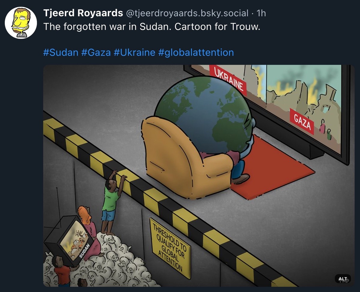 Karikatur zum Krieg im Sudan