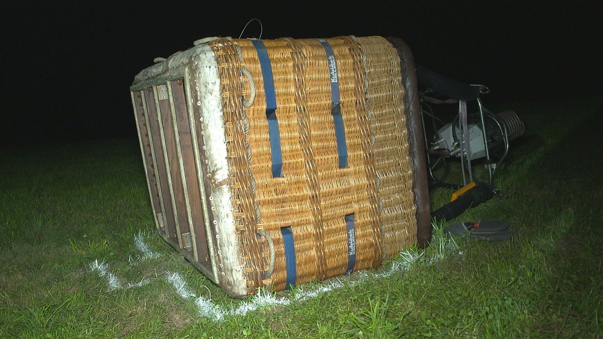 Der Korb des Heissluftballons bei Salen-Reutenen TG.