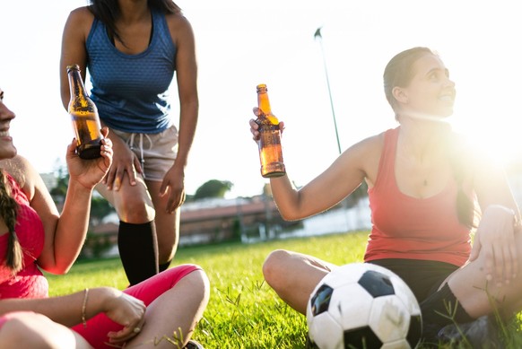Bier nach dem Fussballtraining-