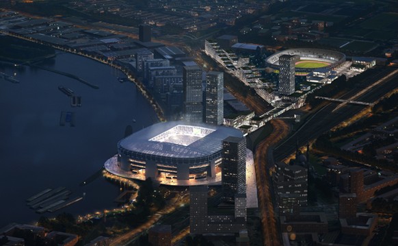 Die Rampe zwischen altem und neuem Feyenoord-Stadion.