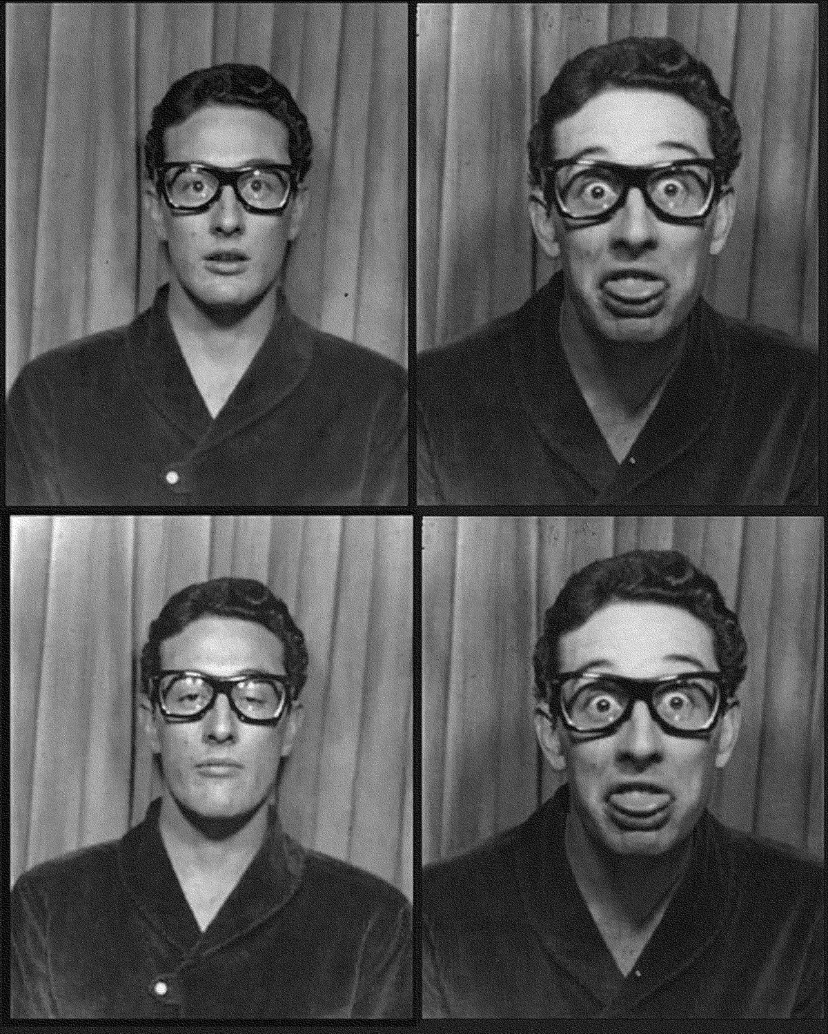 PHOTO BOOTH. Buddy Holly in a photo-booth at Grand Central Station. Credit: Album / Fine Art Images