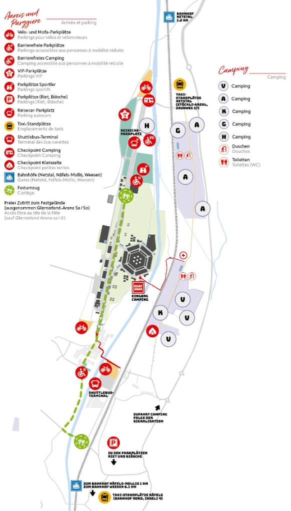 ESAF 2025 Anreise Übersichtsplan Parkplätze