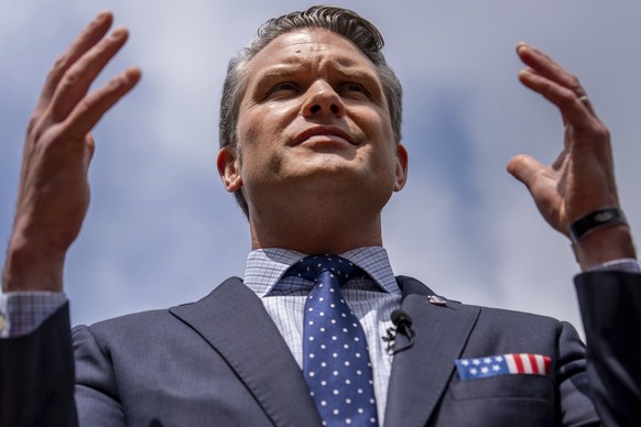 FILE - Secretary of Defense Pete Hegseth speaks to reporters at the Pentagon, July 16, 2025, in Washington. (AP Photo/Julia Demaree Nikhinson, File)
Hegseth&#039;s Church