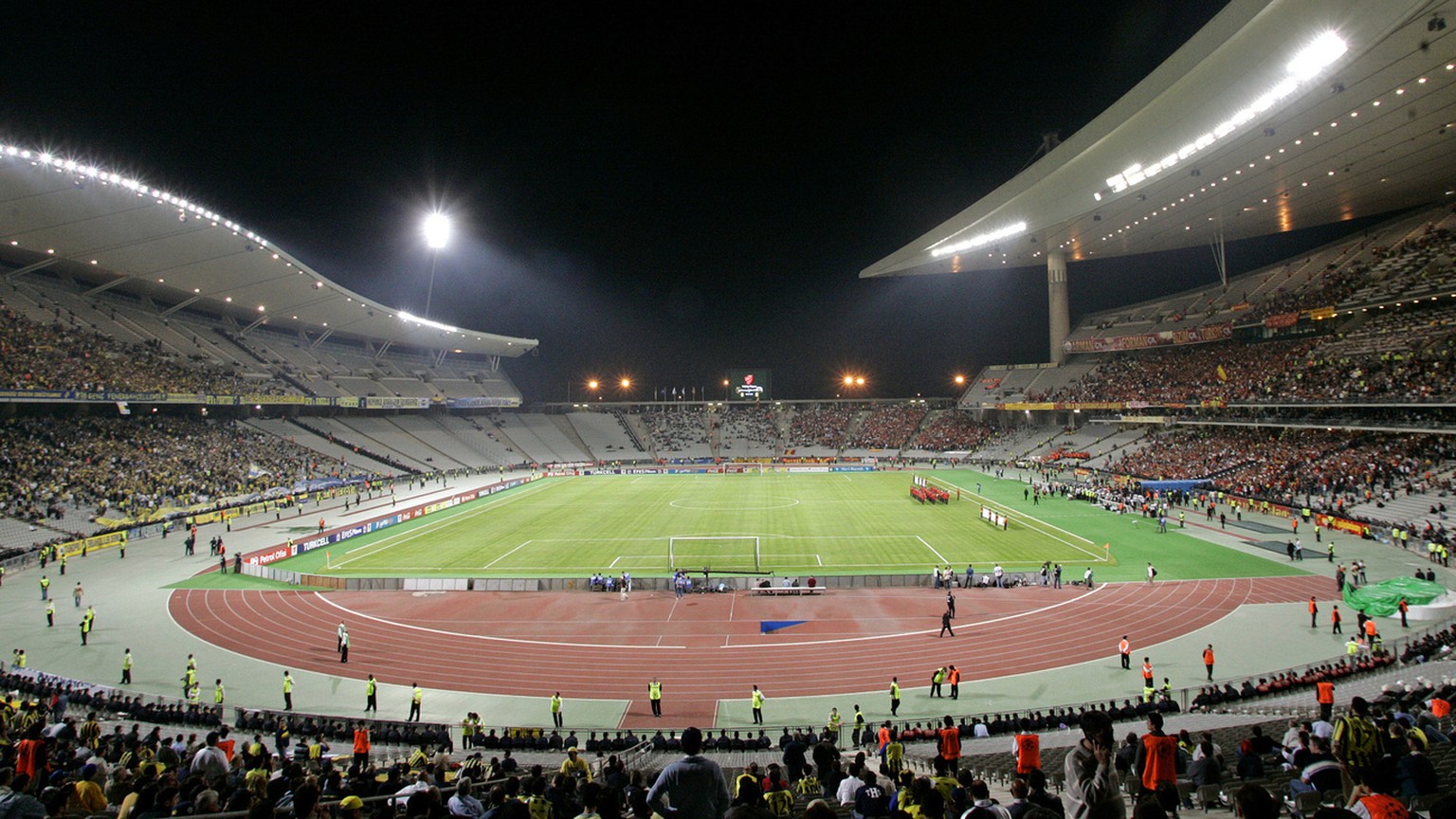 A general view of Ataturk Olympic Stadium in Istanbul, Turkey, Wednesday, May 11, 2005, before the Turkish Cup Final between Galatasaray and Fenerbahce. The European Champions League final between Liv ...