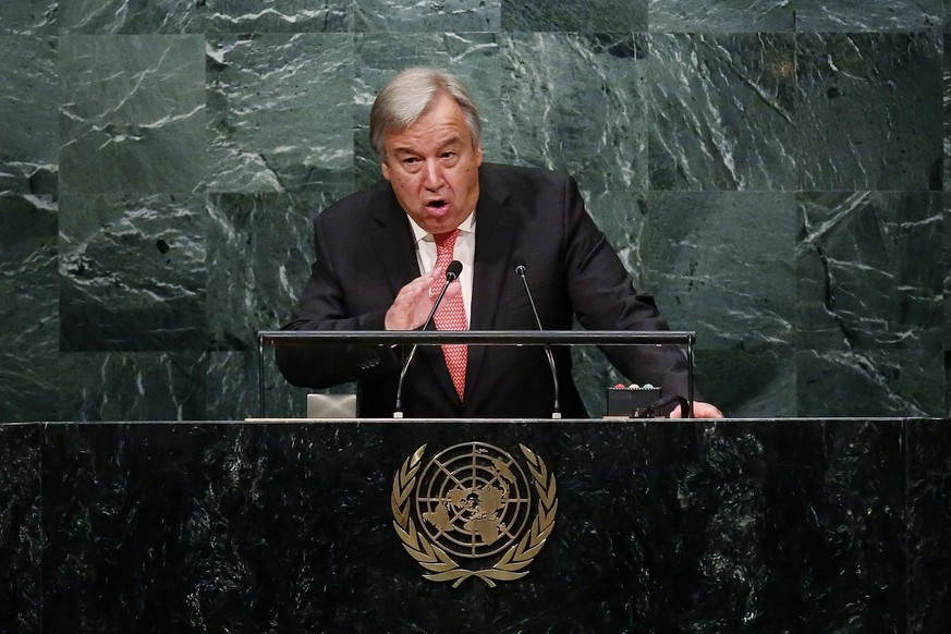 U.N. Secretary-General-designate, Mr. Antonio Guterres of Portugal, addresses the U.N. General Assembly at U.N. headquarters in New York, U.S. October 13, 2016. REUTERS/Lucas Jackson