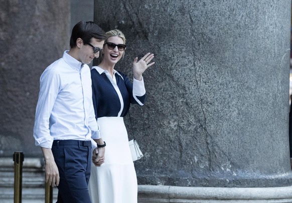 epa05987459 US President Donald Trump&#039;s assistant and daughter Ivanka Trump with husband White House senior advisor, Jared Kushner, during their visit at the Pantheon in the centre of Rome, Italy ...