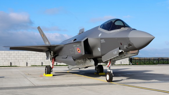 FILE - An F-35A Lightning II sits on the runway at the Florennes Airbase in Florennes, Belgium, Oct. 13, 2025 (AP Photo/Geert Vanden Wijngaert, File)
Trump Saudi Arabia F-35
