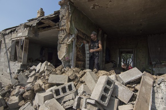 Ein Bild aus dem Dorf Sartana bei Mariupol vom 17. August.