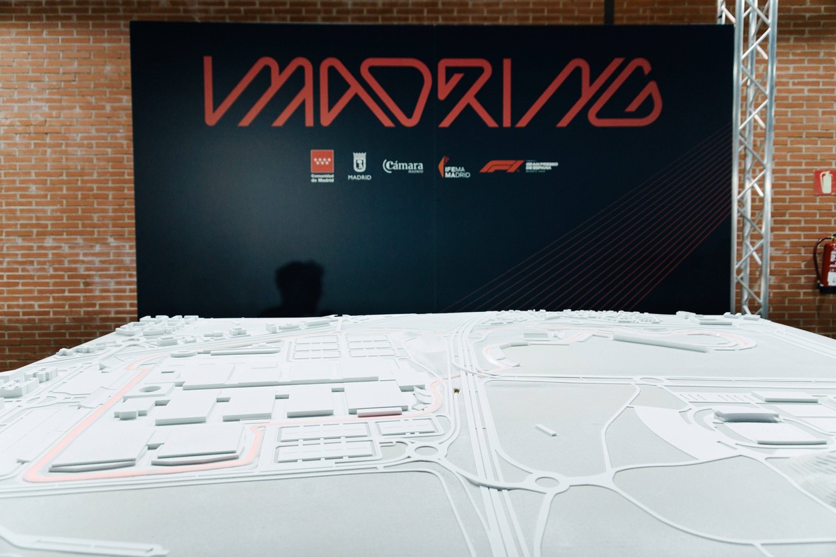 Presentation of the Formula 1 Madring circuit at IFEMA Madrid Model of the circuit during the presentation of the Formula 1 Madring circuit, at IFEMA Madrid, on April 25, 2025, in Madrid Spain IFEMA M ...