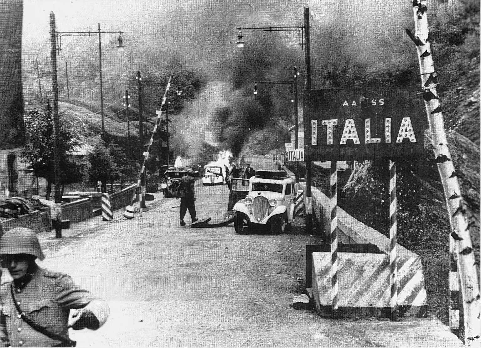 Die Kämpfe um die Region Ossola fanden mitunter direkt vor der Schweizer Grenze wie hier in Gondo VS statt.