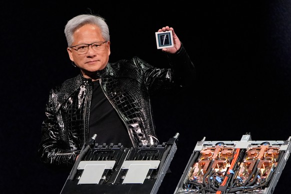 Nvidia founder and CEO Jensen Huang holds up a Vera CPU as he speaks during a Nvidia news conference ahead of the CES tech show Monday, Jan. 5, 2026, in Las Vegas. (AP Photo/John Locher)
Gadget Show N ...