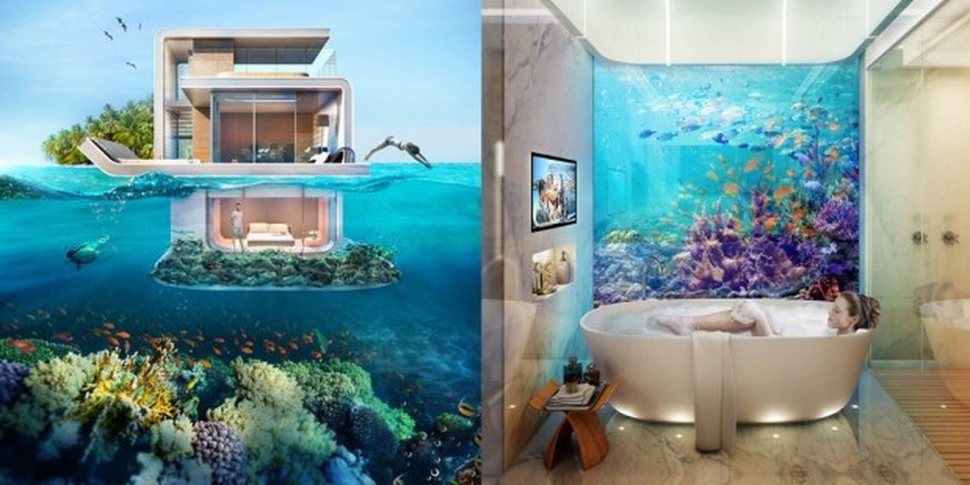 Schwimmender Luxus: Die Unterwasserhäuser sehen auf den Illustrationen sehr extravagant aus.<br data-editable="remove">