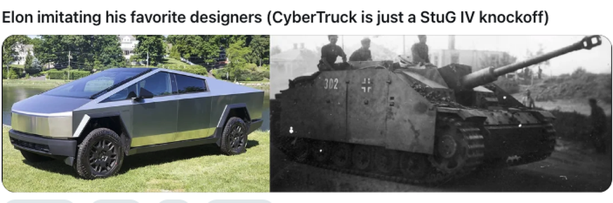 Cyber Stuck - Cybertruck-Memes
https://www.reddit.com/r/CyberStuck/