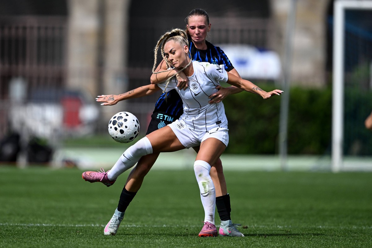 CALCIO - Serie A Femminile - Serie A Women s Cup - ACF Fiorentina vs FC Como Women FC Como Women s forward Alisha Lehmann during Serie A Women s Cup - ACF Fiorentina vs FC Como Women, Italian football ...