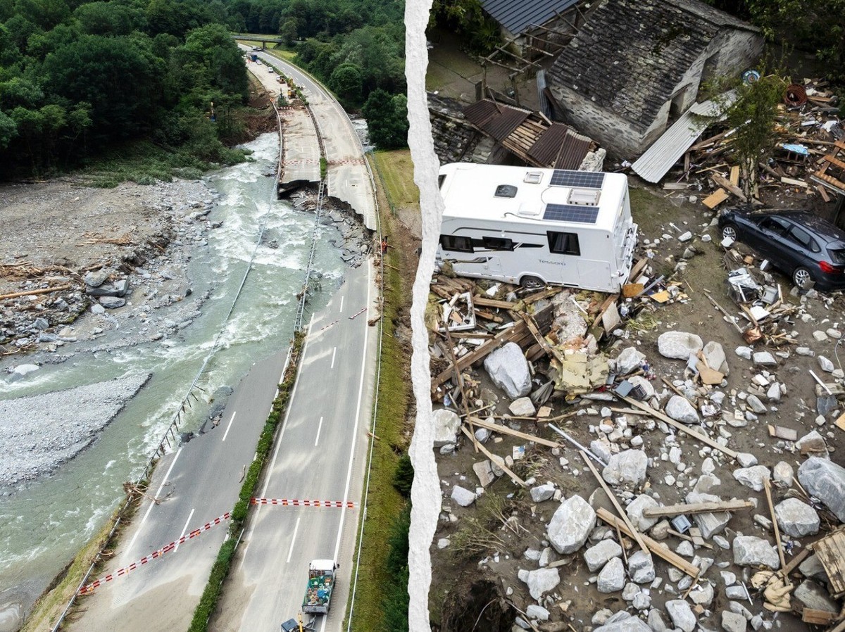 Des orages et des précipitations massives ont provoqué une situation d'inondation avec des glissements de terrain à grande échelle dans la vallée du Mesolcina, dans le sud-est de la Suisse.