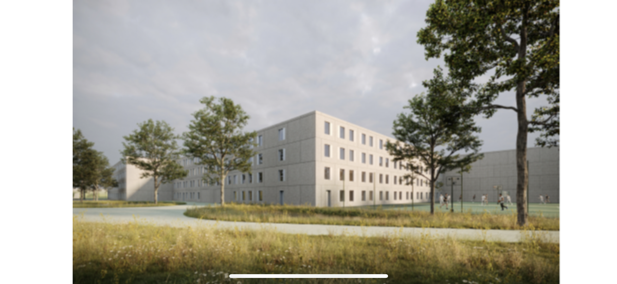 Extérieurs végétalisés des Grands-Marais.