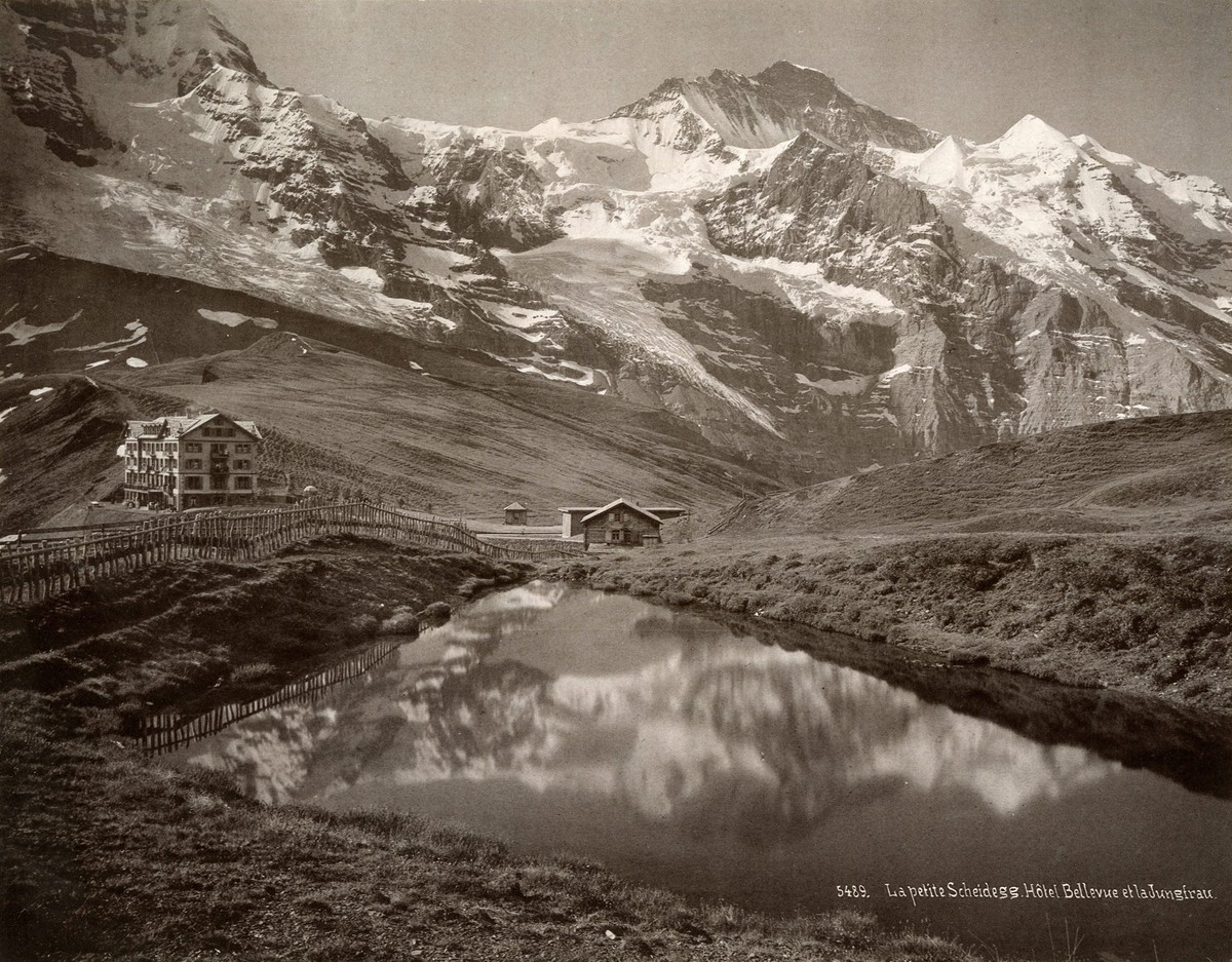 The Kleine Scheidegg, Switzerland, Hotel Bellevue - Jungfrau The Kleine Scheidegg mountain pass, situated below and between the Eiger and Lauberhorn peaks in the Bernese Oberland region of Switzerland ...