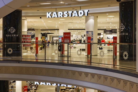 epa11066096 A view of a Karstadt entrance at a shopping mall in Essen, Germany, 09 January 2024. The department store group Galeria Karstadt Kaufhof has filed for insolvency at the Essen District Cour ...
