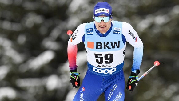 Dario Cologna of Switzerland in action during the sprint qualification run at the Davos Nordic FIS Cross Country World Cup in Davos, Switzerland, on Saturday, December 14, 2019. (KEYSTONE/Gian Ehrenze ...