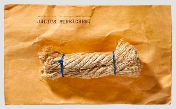 Ein Stück des Stricks, mit dem sich Julius Streicher erhängte.