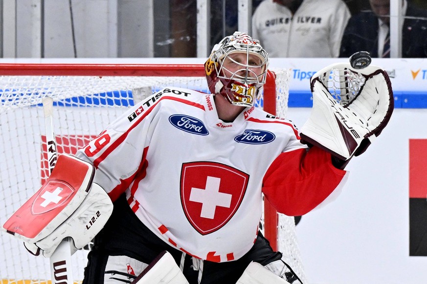 Goalie of Switzerland Robert Mayer in action during the Euro Hockey Challenge match Switzerland vs Czech Republic in Brno, Czech Republic, May 7, 2023. CTKxPhoto/VaclavxSalek CTKPhotoP2023050705449 PU ...