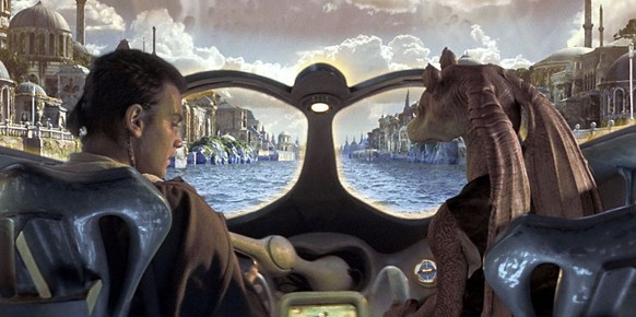 Ewan McGregor and Ahmed Best in Star Wars: Episode I - Die dunkle Bedrohung (1999)