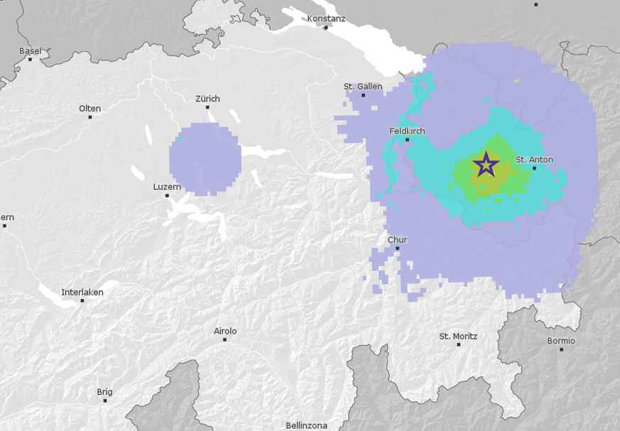 Das Epizentrum des Bebens lag nahe der Schweiz Grenze