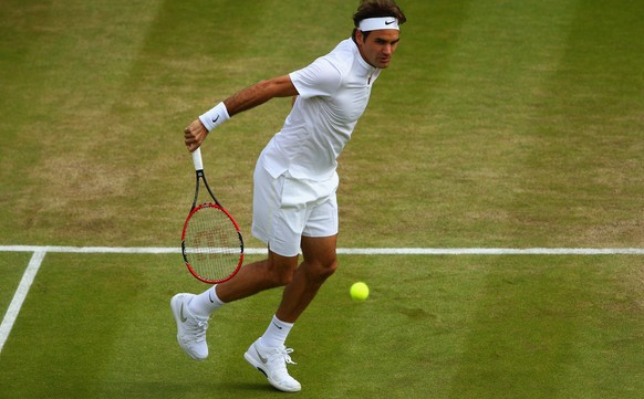 Federer bedient sich auf der Backhand-Seite oft des Slices.