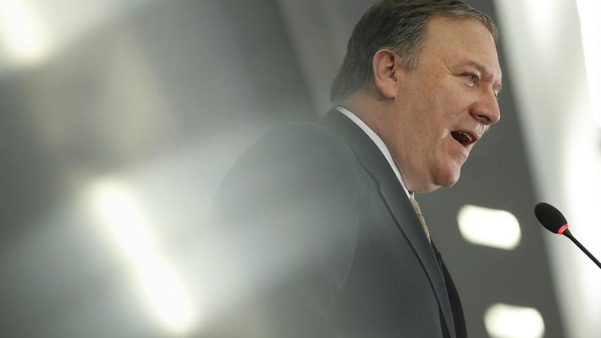 CIA Director Mike Pompeo speaks at the Center for Strategic and International Studies (CSIS) in Washington, Thursday, April 13, 2017. Pompeo denounced WikiLeaks, calling the anti-secrecy group a &quot ...