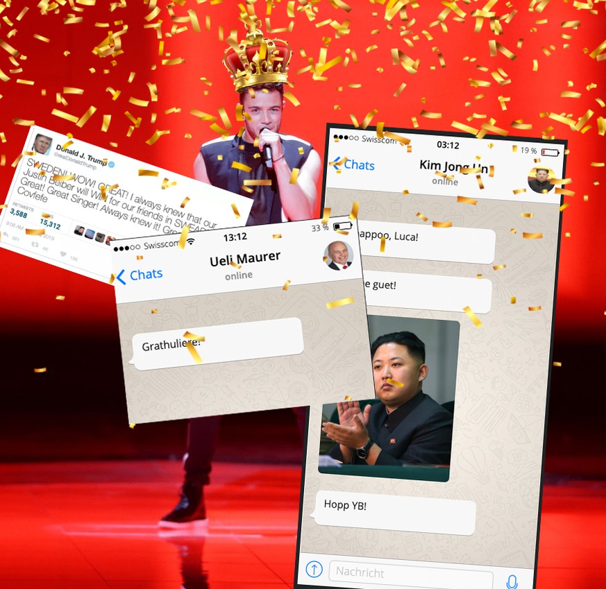 So gratulieren Federer, Trump & Co. Luca Hänni zum ESC-Sieg! (Ja, ER WIRD GEWINNEN)