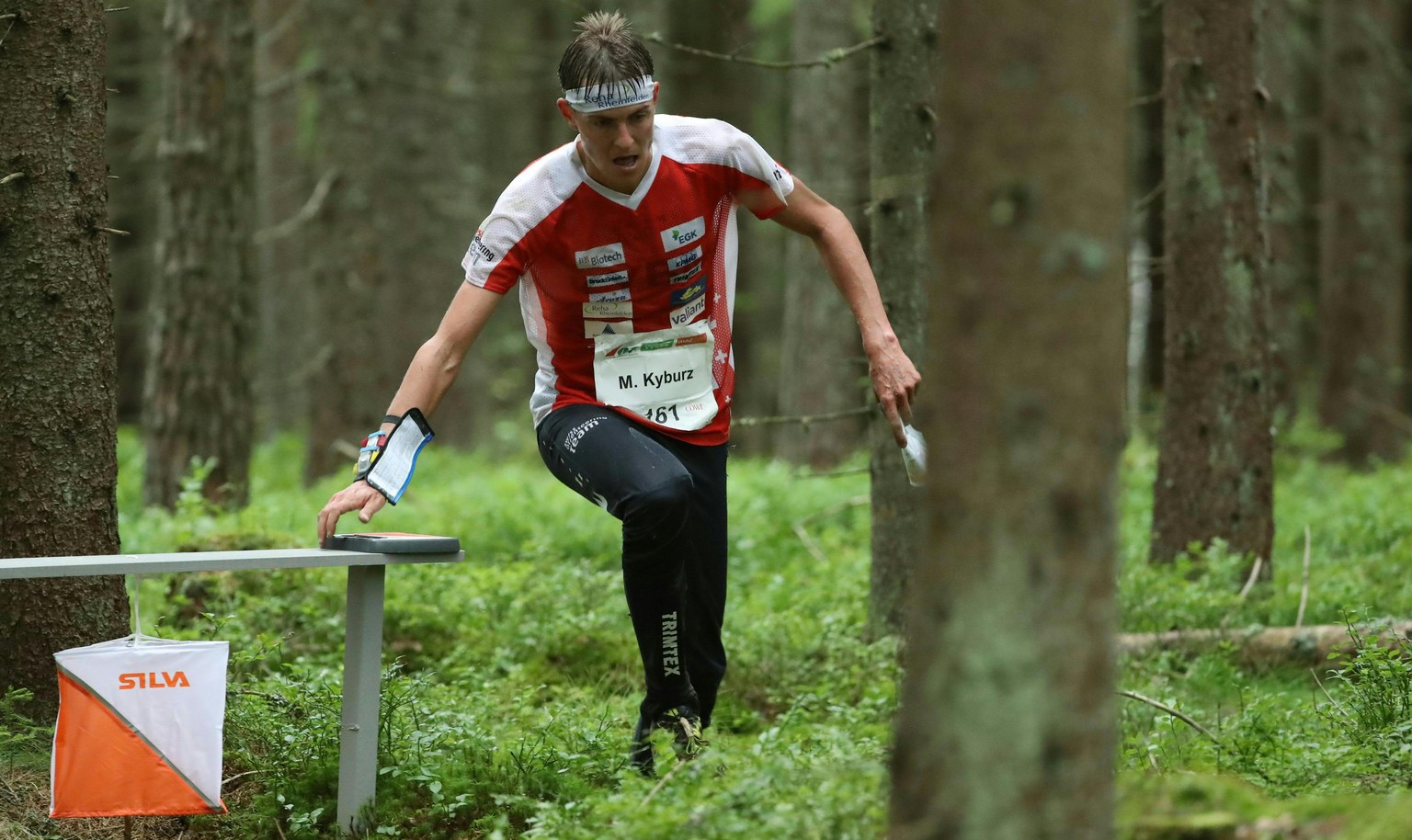 HANDOUT - Matthias Kyburz captured during the Middle Distance finals men at the World Orienteering Championships WOC 2019 in Sarpsborg, Norway, Friday, August 16 2019. (SWISS ORIENTEERING/Remy Steineg ...