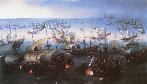 Die Armada war die grösste Flotte aus Segelschiffen, die bis dahin europäische Gewässer befahren hatte. Sie bestand aus etwa 130 Schiffen, die mit insgesamt 2400 Kanonen bewaffnet und mit knapp 8000 S ...