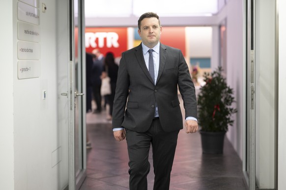 Jon Pult (SP) waehrend den Eidgenoessischen Wahlen, am Sonntag, 22. Oktober 2023 in Chur. Die Schweizer Buergerinnen und Buerger waehlen das Bundesparlament mit den beiden Kammern Nationalrat und Stae ...