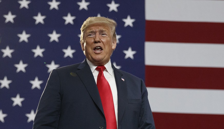 FILE - In this Saturday, Aug. 4, 2018 file photo, President Donald Trump speaks at a rally at Olentangy Orange High School in Lewis Center, Ohio. Showtime will air a new documentary series from award- ...