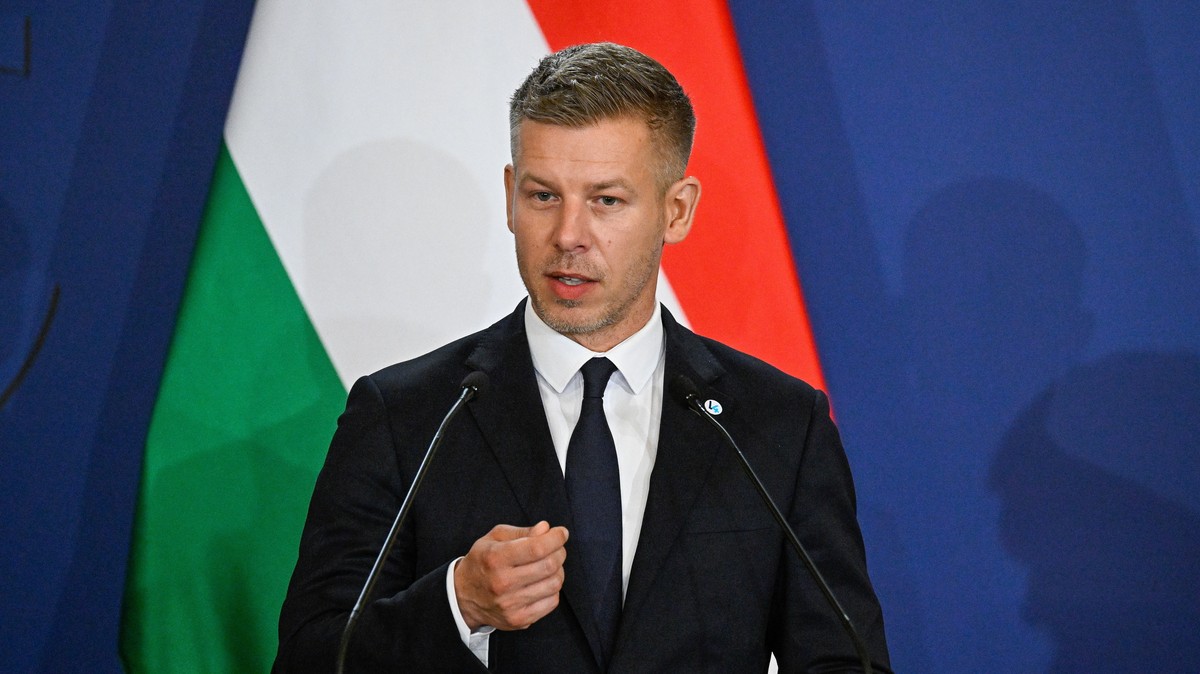 Hungary's Premier Peter Magyar attends a joint press conference with his Czech, Slovakian and Polish counterpart to conclude the one-day the summit of the Visegrad Group (V4) countries in the Roy ...