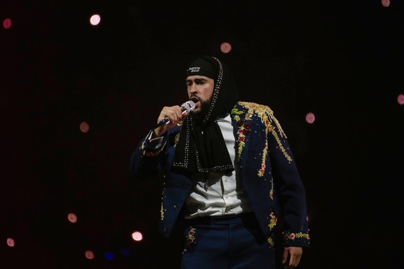 epa11396971 Puerto Rican rapper and singer Bad Bunny performs during his &#039;Most Wanted Tour&#039; closing concert in San Juan, Puerto Rico, 07 June 2024. EPA/ENID M. SALGADO MERCADO