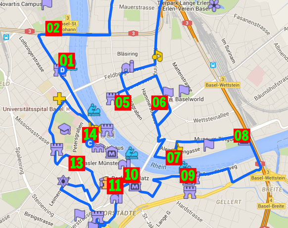 Hier überall führt die&nbsp;«Basel-­City-Tour» vorbei.