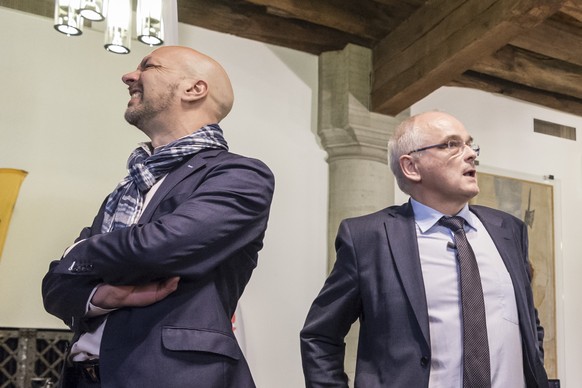 Die Kandidaten Bernasconi (Verlierer) und Schnegg (Gewinner).