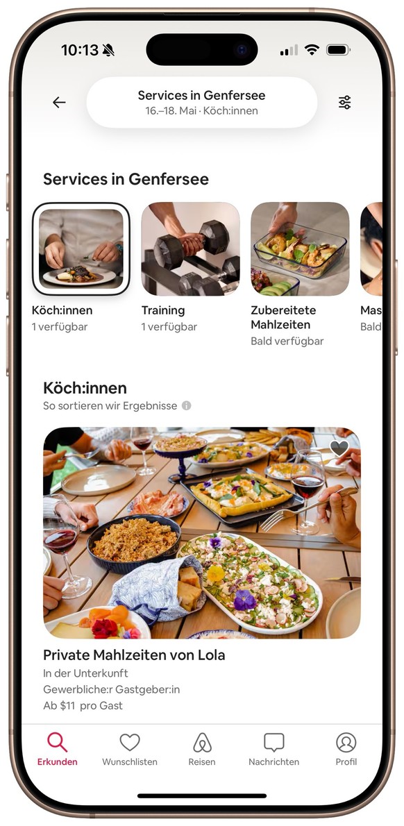 Airbnb führt Buchung von Dienstleistungen ein (Genfersee-Region).