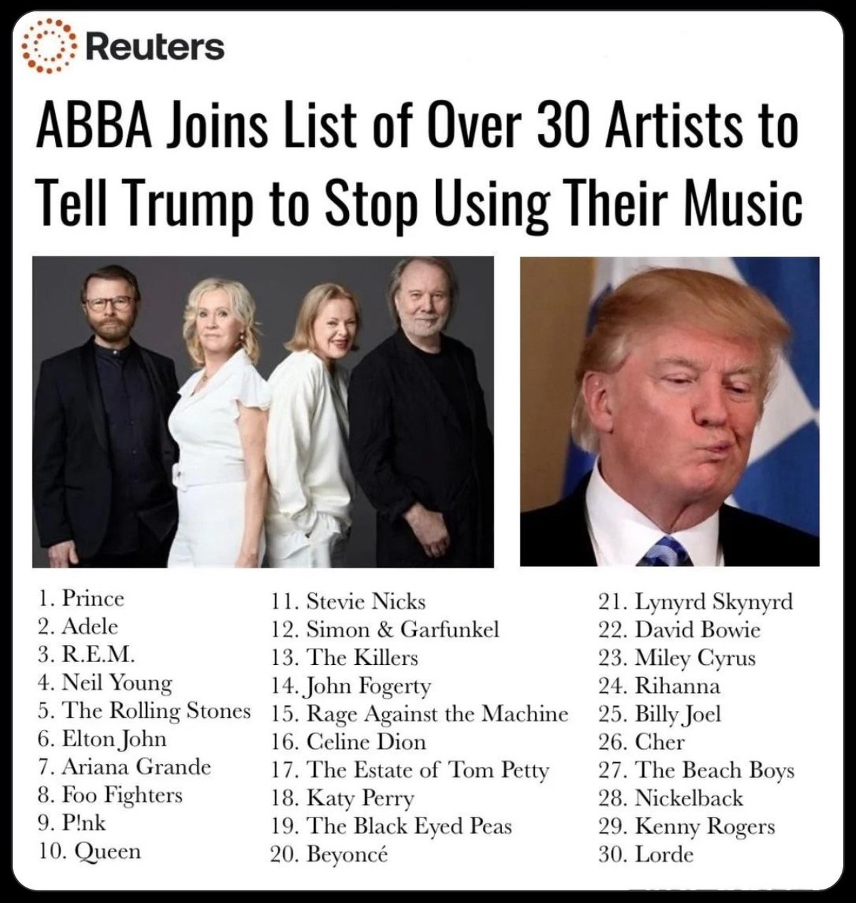 Popstars, die gegen die Verwendung ihrer Musik durch Donald Trump vorgehen