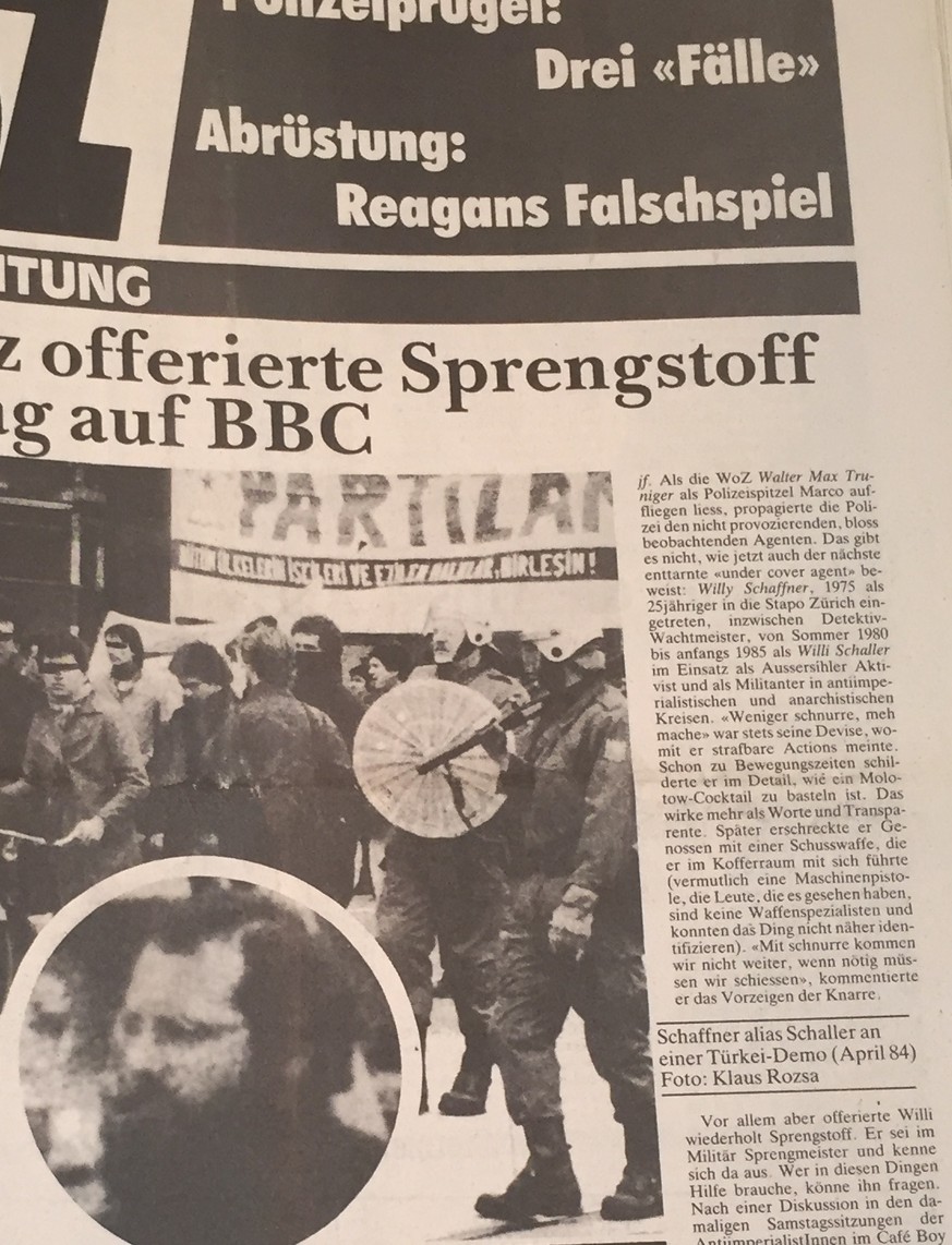 Ein WoZ-Artikel im Jahr 1986 bedeutete das Ende des Spitzels Willi Schaller.&nbsp;