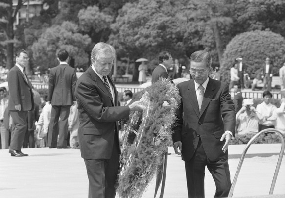 Jimmy Carter als ex-Präsident 1984 in Hiroshima.